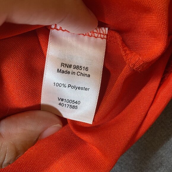 Coldwater Creek Womens Red Pleated V-Neck Top Blouse Size Large (14) - Picture 4 of 11